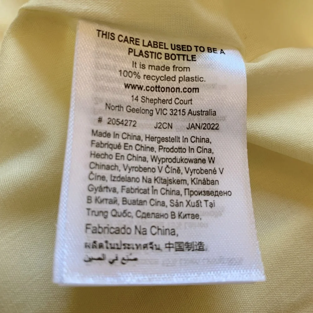 Cotton On Y2K Butter Yellow Linen Blend Milkmaid Babydoll Dress Size XS - Picture 9 of 10